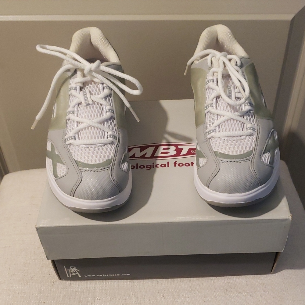 MBT Woman White and Light Gray Sneakers Size 5.5
